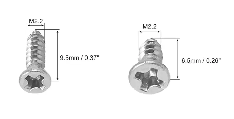100 Pcs M2.2 x 9.5mm, 100 Pcs M2.2 x 6.5mm 304 Stainless Steel Cross Self Tapping Screws