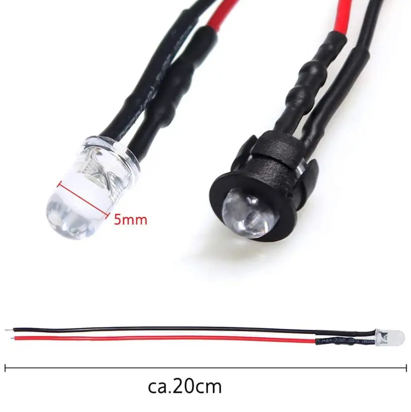 12 Volt 5Mm Pre Wired Led Light Emitting Diodes,Micro Led Lights Diodes ...